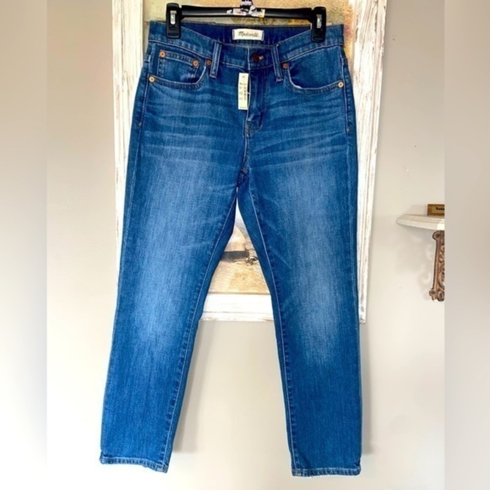 NEW Madewell Women's Jeans Sz 25 Slim Boyjean Color Blue Denim Stretch